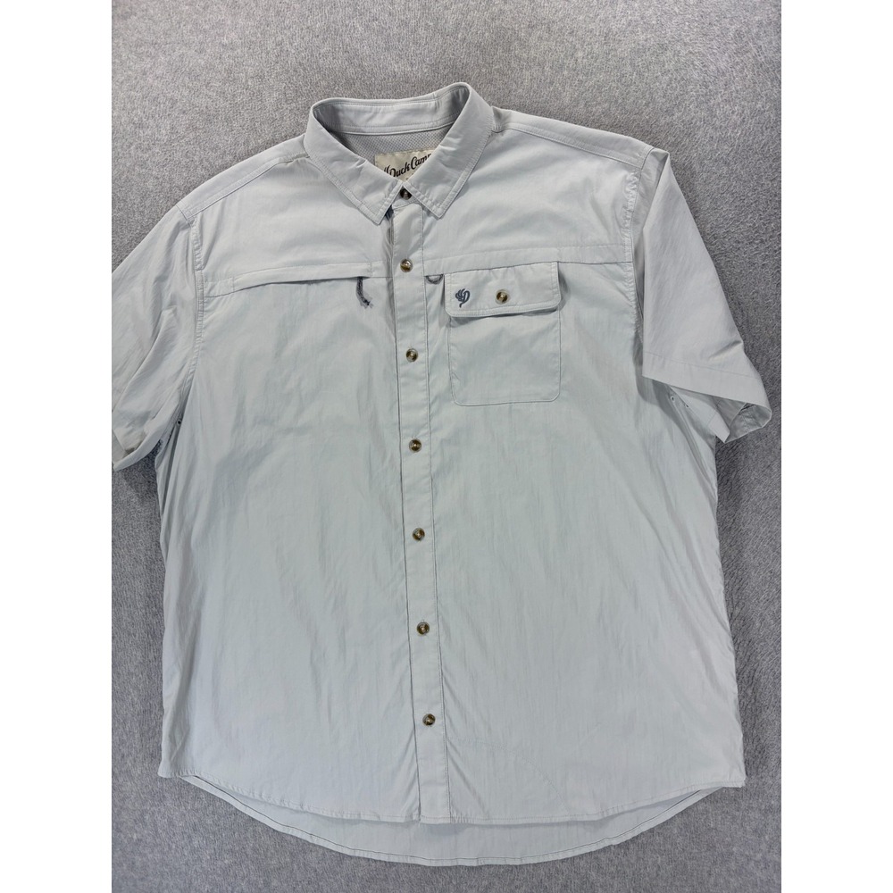 Duck Camp Light Weight Short Sleeve Fishing Shirt (Men's 3XL) Gray